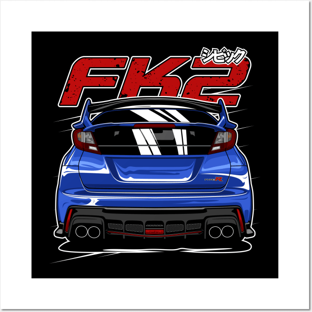 Blue Civic FK2 Type R Wall Art by idrdesign